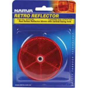 "Narva 84022Bl Clear Retro Reflector 80mm Diameter with Central Fixing Hole"