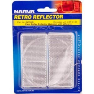 "Narva 84050Bl Clear Retro Reflector 94 X 44mm - Self Adhesive for Maximum Visibility"