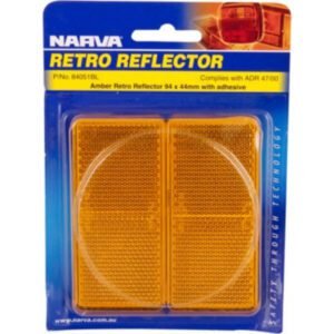 "Narva 84051Bl Amber Retro Reflector 94 X 44mm - Self Adhesive for Maximum Visibility"