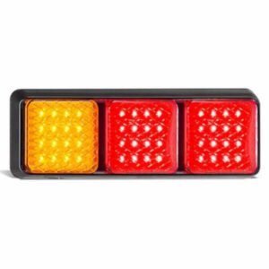 "LED Autolamp 282ARRMB: 12/24v Stop/Tail/Indicator Light with 48 LEDs & Amber/Red/Red Lens"