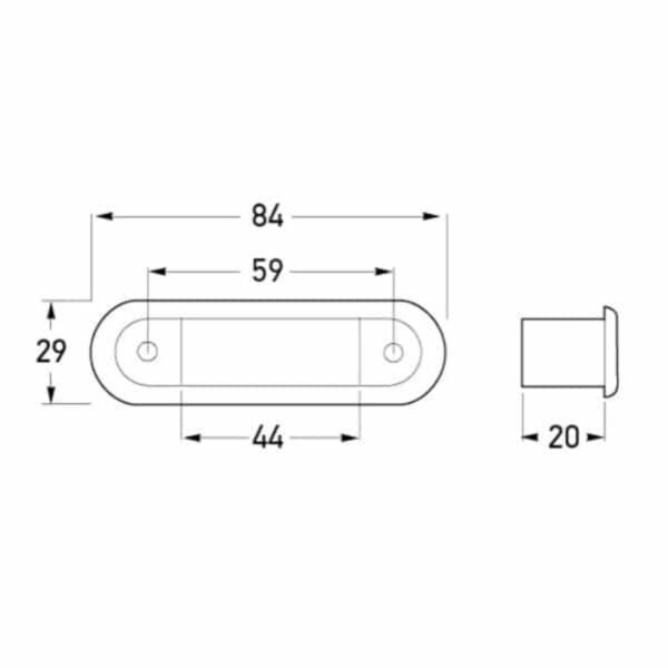 "Hella White Rectangular Step Lamp with Wide Rim & Clear Lens"