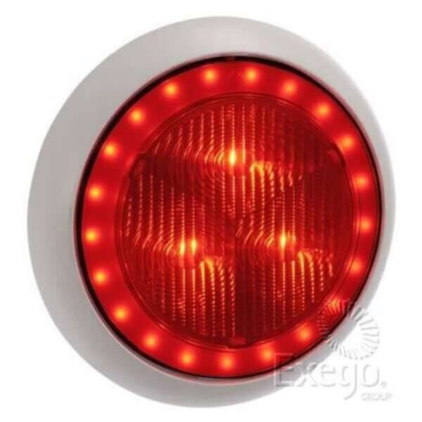 "Narva 94341W 9-33V Red LED Rear Stop Lamp with Red LED Tail Ring & 0.5M Cable"