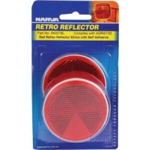 "65mm Diameter Narva 84007Bl Retro Reflector with Red Fixing Bolt"