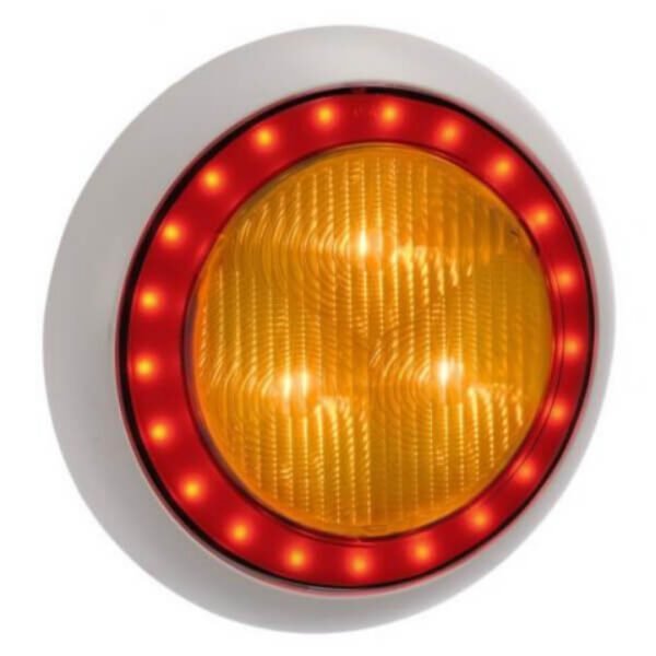 "Amber Narva 94340W 9-33 Volt L.E.D Rear Direction Indicator Lamp with Red Tail Ring"