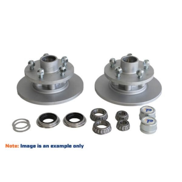 "Trailparts 225mm Cast Iron Disc 1500kg Hub Kit 6 x 5 1/2" - Heavy Duty Hub Kit for Off-Road Vehicles