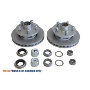 "Trailparts 235mm Cast Iron Disc Vented 1750kg Hub - 6 x 5 1/2" - Heavy Duty Hub for Off-Road Vehicles