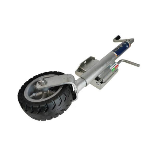 "Trailparts Jockey Wheel: 7" Alloy Wheel, 300kg High Bracket, Vertical Pin"